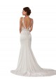 Lace V-Back Chapel Train High Neck Sheath Modern Wedding Dress Armadale