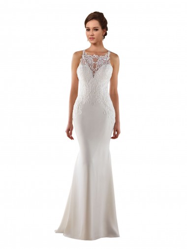 Lace & Stretch Crepe Sweep Train Sweetheart Mermaid Modern Wedding Dress Armadale