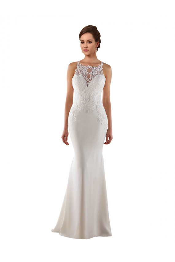 Lace & Stretch Crepe Sweep Train Sweetheart Mermaid Modern Wedding Dress Armadale