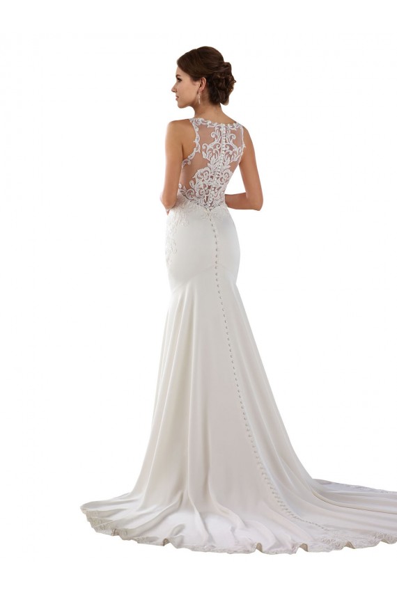 Lace & Stretch Crepe Sweep Train Sweetheart Mermaid Modern Wedding Dress Armadale