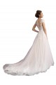 Tulle & Lace Cathedral Train Illusion Neck A-Line Beach Wedding Dress Armadale