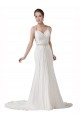 Soft Chiffon Chapel Train Sweetheart Sheath Beach Wedding Dress Armadale