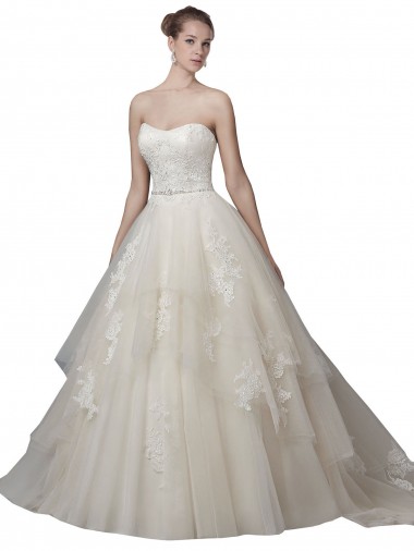 Tulle & Lace Low Back Chapel Train Scoop Neck Ball Gown Wedding Dress Armadale