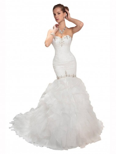 Tulle Chapel Train Sweetheart Mermaid Wedding Dress Armadale