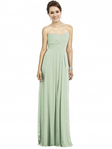 Soft Chiffon Long Sweetheart Sage A-Line Bridesmaid Dress Armadale