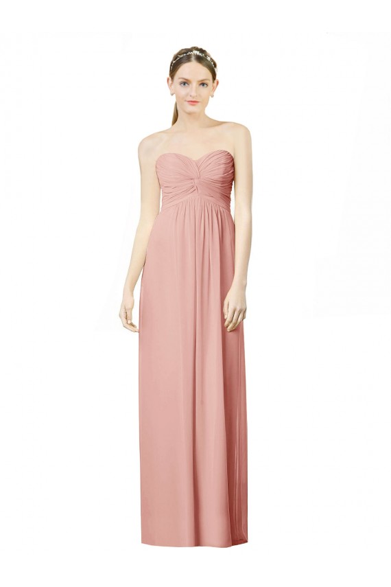 Soft Chiffon Long Sweetheart Bliss Pink A-Line Bridesmaid Dress Armadale