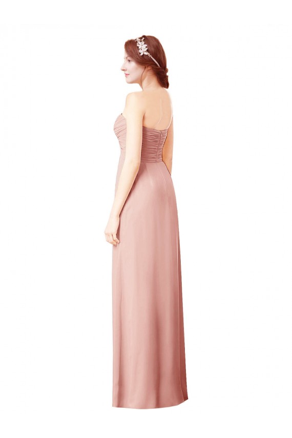 Soft Chiffon Long Sweetheart Bliss Pink A-Line Bridesmaid Dress Armadale