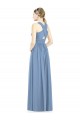 Chiffon Long V-Neck Dusty Blue A-Line Bridesmaid Gowns Armadale