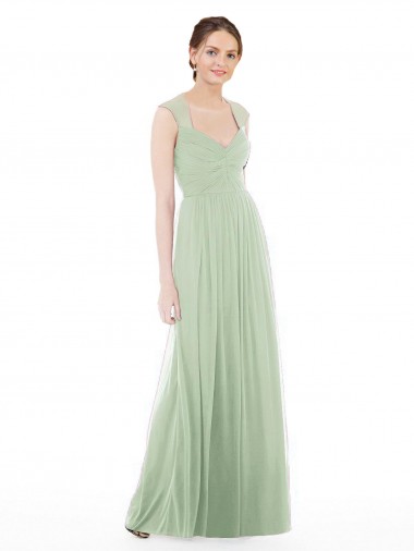 Soft Chiffon Long Sweetheart Sage A-Line Formal Dress / Bridesmaid Dress Armadale