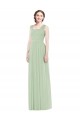 Soft Chiffon Long Spaghetti Straps A-Line Bridal Party Dress Armadale