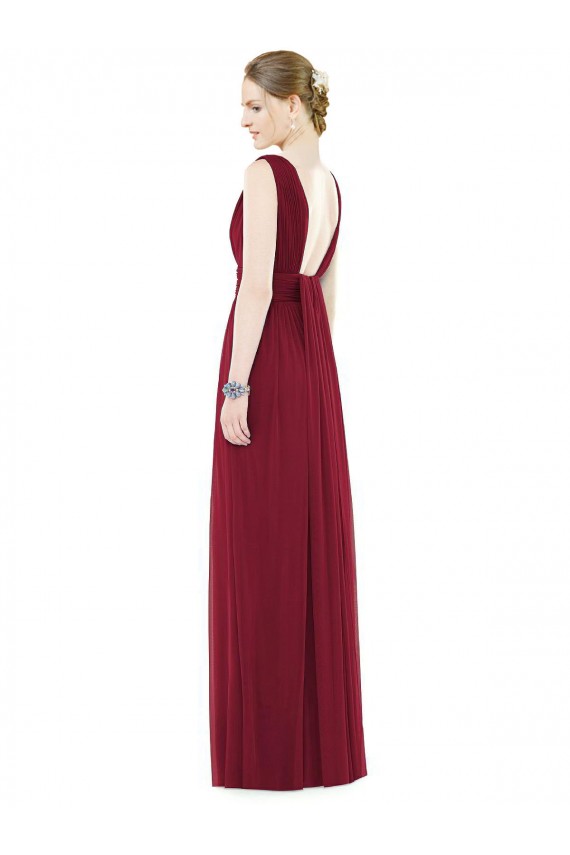 Soft Chiffon Long V-Neck A-Line Bridesmaid Gowns Armadale