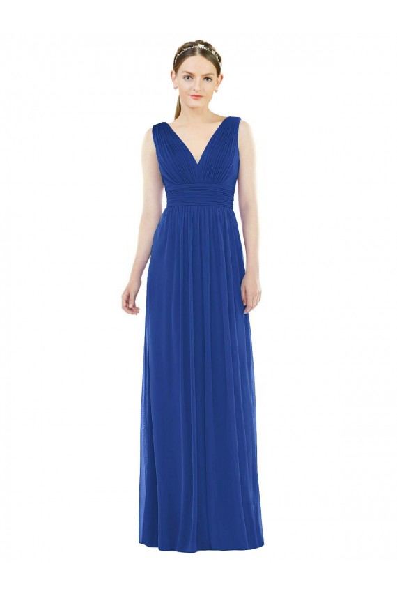 Soft Chiffon Long V-Neck A-Line Bridesmaid Gowns Armadale