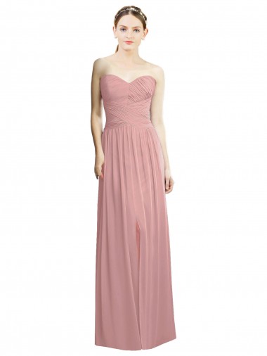 Chiffon Long Sweetheart Dusty Pink A-Line Bridesmaid Dress / Evening Dress Armadale