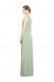 Soft Chiffon V-Back Long V-Neck Sage A-Line Bridesmaid Dress Armadale