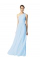 Soft Chiffon Long One Shoulder Light Sky Blue A-Line Bridesmaid Dress Armadale