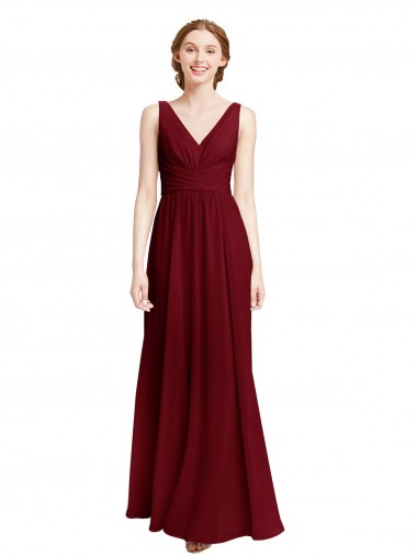 Chiffon Long V-Neck A-Line Bridesmaid Dress / Evening Gowns Armadale