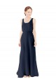 Soft Chiffon Open Back Long Scoop Neck A-Line Bridesmaid Dress Armadale