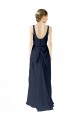 Soft Chiffon Open Back Long Scoop Neck A-Line Bridesmaid Dress Armadale