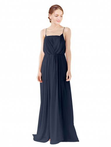 Chiffon Open Back Long Spaghetti straps A-Line Bridesmaid Dress / Evening Gowns Armadale