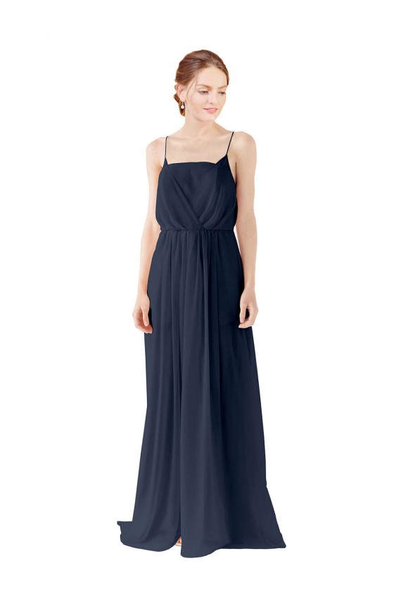 Chiffon Open Back Long Spaghetti straps A-Line Bridesmaid Dress / Evening Gowns Armadale