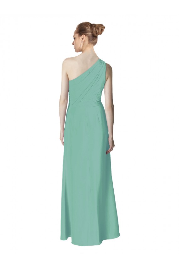 Soft Chiffon Long One Shoulder Jade A-Line Bridesmaid Dress Armadale