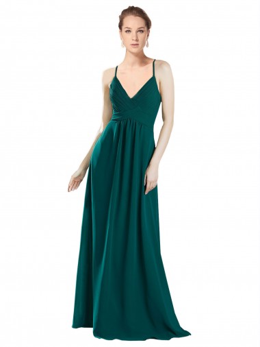 Chiffon Keyhole Back Long V-Neck A-Line Bridesmaid Dress / Evening Dress Armadale