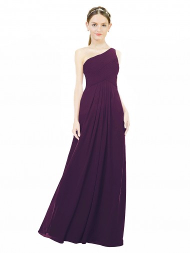 Chiffon Long One Shoulder A-Line Bridal Party Dress / Evening Dress Armadale