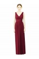 Soft Chiffon V-Back Long V-Neck Burgundy A-Line Bridesmaid Dress / Formal Dress Armadale