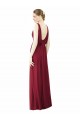 Soft Chiffon V-Back Long V-Neck Burgundy A-Line Bridesmaid Dress / Formal Dress Armadale