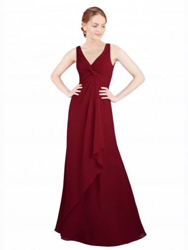 Chiffon Long V-Neck A-Line Bridesmaid Dress / Evening Dress Armadale