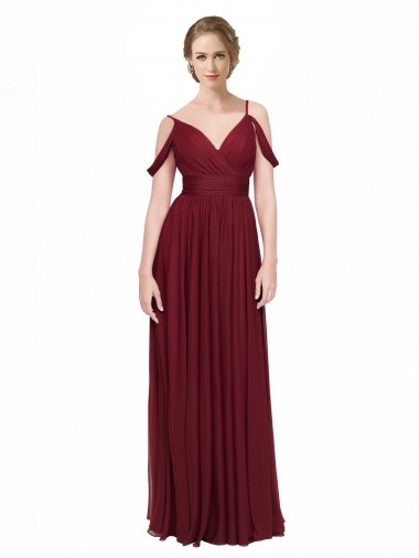 Chiffon Low Back Long Off the Shoulder A-Line Bridesmaid Dress / Evening Dress Armadale