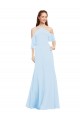 Soft Chiffon Long Halter Neck Light Sky Blue A-Line Formal Dress / Bridesmaid Dress Armadale