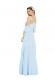 Soft Chiffon Long Halter Neck Light Sky Blue A-Line Formal Dress / Bridesmaid Dress Armadale