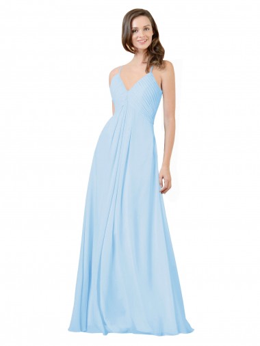 Chiffon Keyhole Back Long Spaghetti Straps A-Line Formal Dress / Bridesmaid Dress Armadale