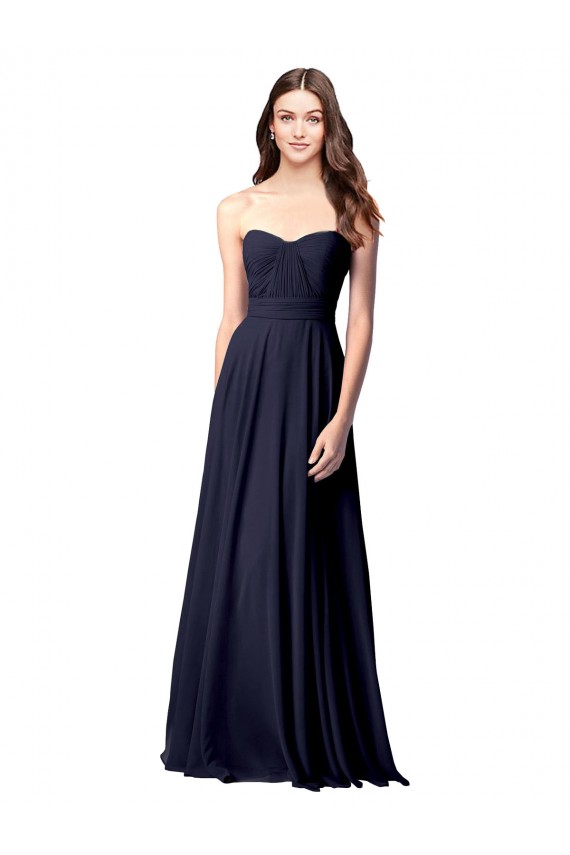 Soft Chiffon Open Back Long Sweetheart A-Line Evening Dress / Bridesmaid Dress Armadale