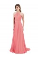 Chiffon Criss Cross Back Long Halter Neck A-Line Bridesmaid Dress / Evening Dress Armadale