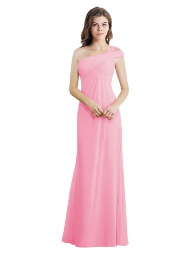 Chiffon Long One Shoulder A-Line Bridesmaid Dress Armadale