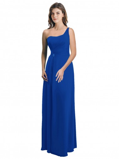 Soft Chiffon Low Back Long One Shoulder A-Line Bridesmaid Dress Armadale