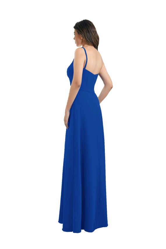 Soft Chiffon Low Back Long One Shoulder A-Line Bridesmaid Dress Armadale