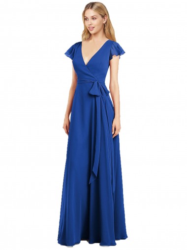 Lxue Chiffon Long V-Neck A-Line Bridesmaid Dress Armadale