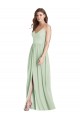 Soft Chiffon Criss Cross Back Long Spaghetti Straps A-Line Semi Formal Evening Dress / Bridesmaid Dress Armadale