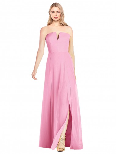 Soft Chiffon Long V-Neck Trumpet Semi Formal Evening Dress / Bridesmaid Dress Armadale