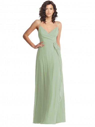 Soft Chiffon Long Spaghetti Straps Trumpet Formal Evening Gown / Bridesmaid Dress Armadale