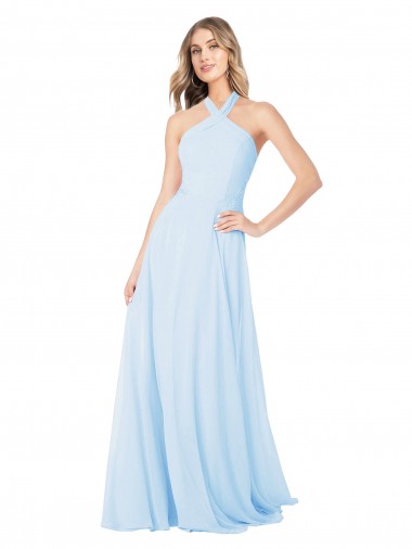 Chiffon Long Halter Neck A-Line Bridesmaid Dress / Evening Gowns Armadale