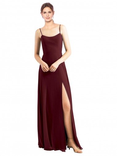 Chiffon Long Spaghetti Straps A-Line Bridesmaid Dress / Evening Dress Armadale