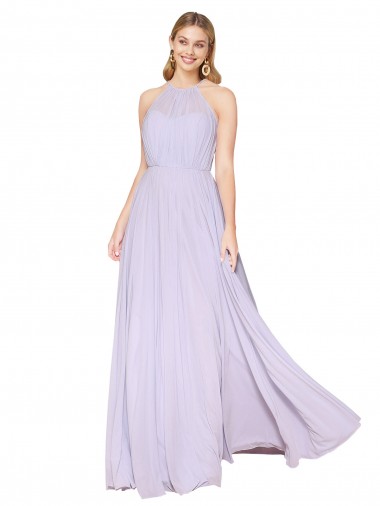 Soft Chiffon Long Halter Neck A-Line Formal Evening Gown / Prom Dress / Bridesmaid Dress Armadale