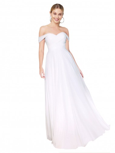 Soft Chiffon Long Off the Shoulder A-Line Formal Evening Gown / Prom Dress / Bridesmaid Dress Armadale