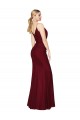 Soft Chiffon V-Back Long V-Neck Burgundy Mermaid Formal Evening Gown / Prom Dress / Bridesmaid Dress Armadale