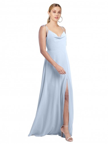 Chiffon V-Back Long Spaghetti Straps A-Line Bridesmaid Dress / Evening Gowns Armadale