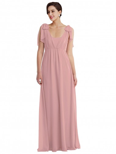 Soft Chiffon Long Halter Neck A-Line Semi Formal Evening Dress / Bridesmaid Dress Armadale